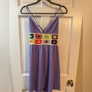 Fashion Nova Lavender Crochet Waist Sundress NWT Size L